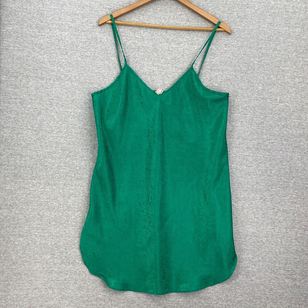 Vintage Kristine Tyler Nightie Womens Large Green Lingerie Chemise Slip Dress